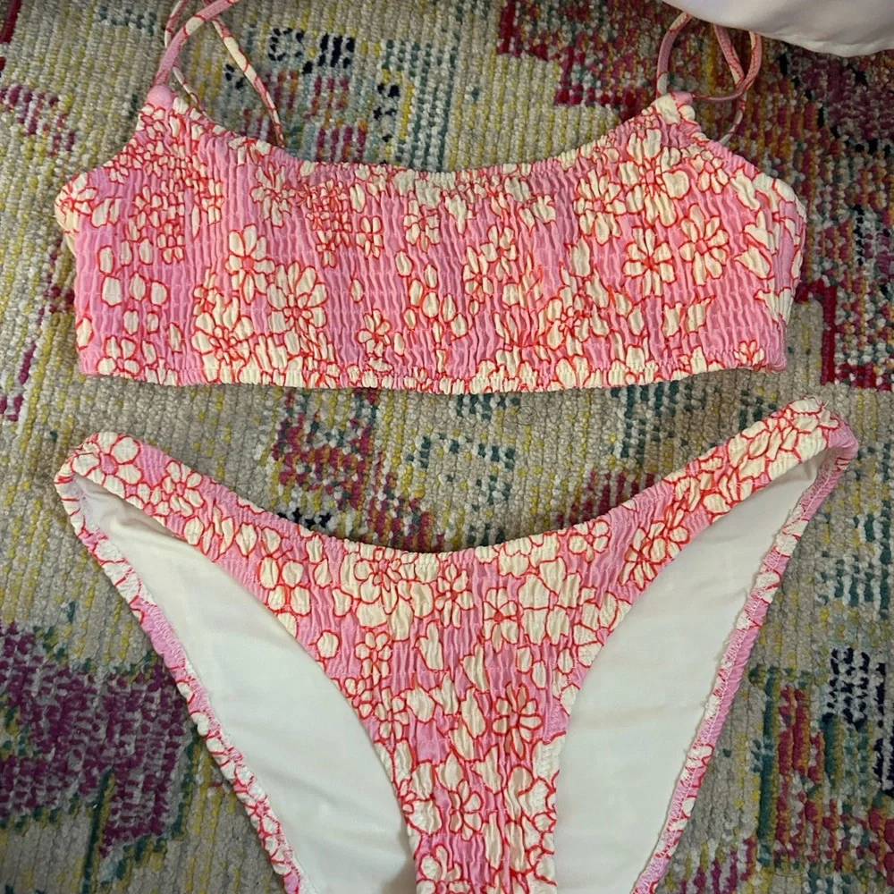 Triangl Swimwear Pink Floral Bikini Set